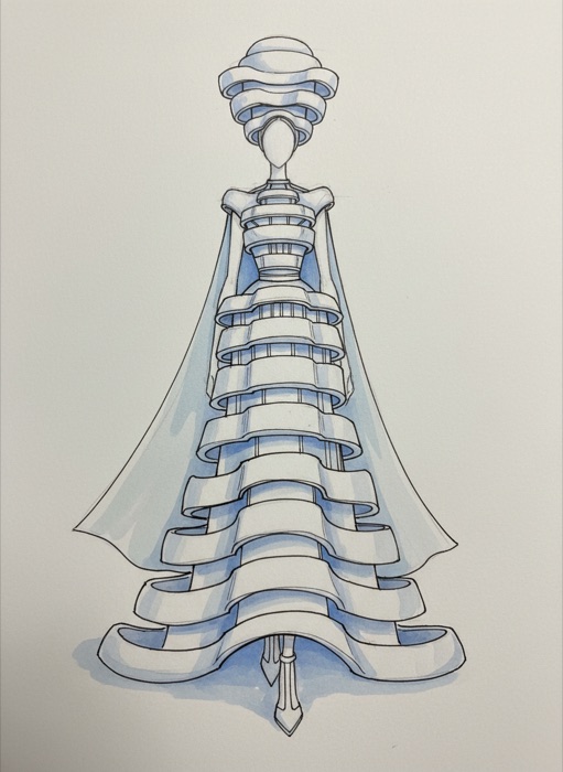 The sketch of Israel's national costume, Ha-Ir ha-Levana