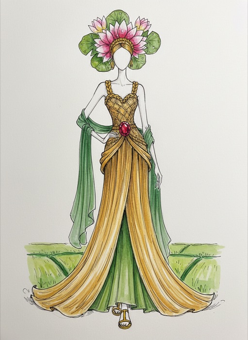 The sketch of Bangladesh's national costume, Shapla o Pat
