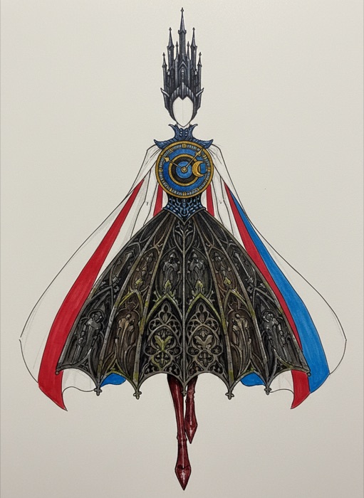 The sketch of Czech Republic's national costume, Orloj