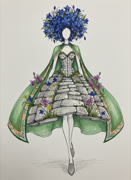 The sketch of Ireland's national costume, Boireann