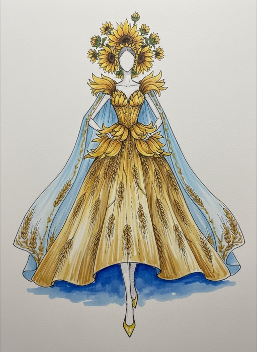 The sketch of Ukraine's national costume, Soniashnyky