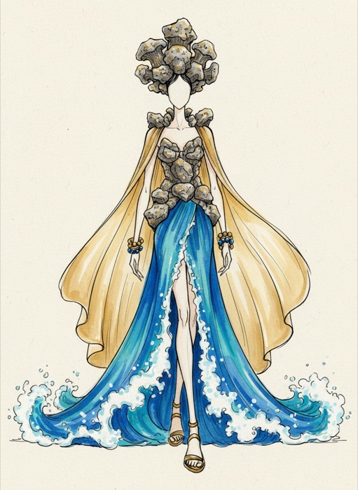 The sketch of Barbados's national costume, Bathsheba
