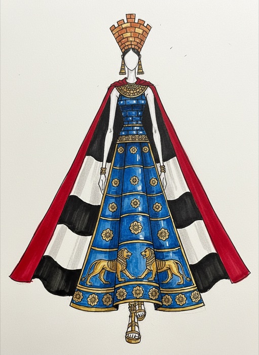 The sketch of Iraq's national costume, Babil