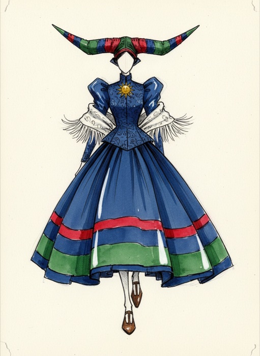 The sketch of Namibia's national costume, Ohorokova