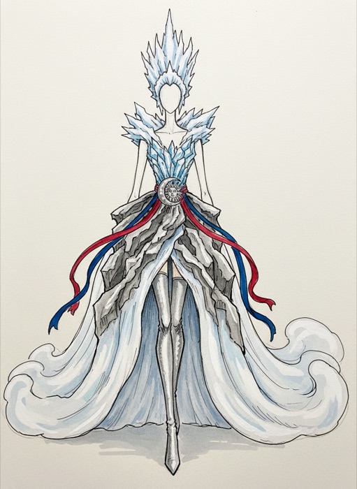 The sketch of Nepal's national costume, Sagarmatha