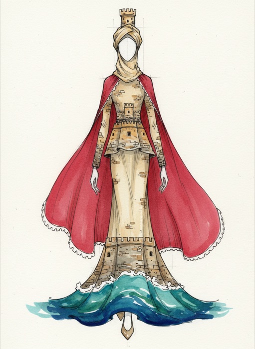 The sketch of Bahrain's national costume, Qal'at al-Bahrain
